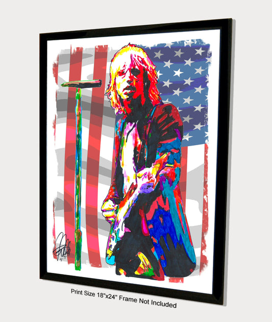 Tom Petty Heartbreakers Guitar Rock Music Poster Print Wall Art 18x24