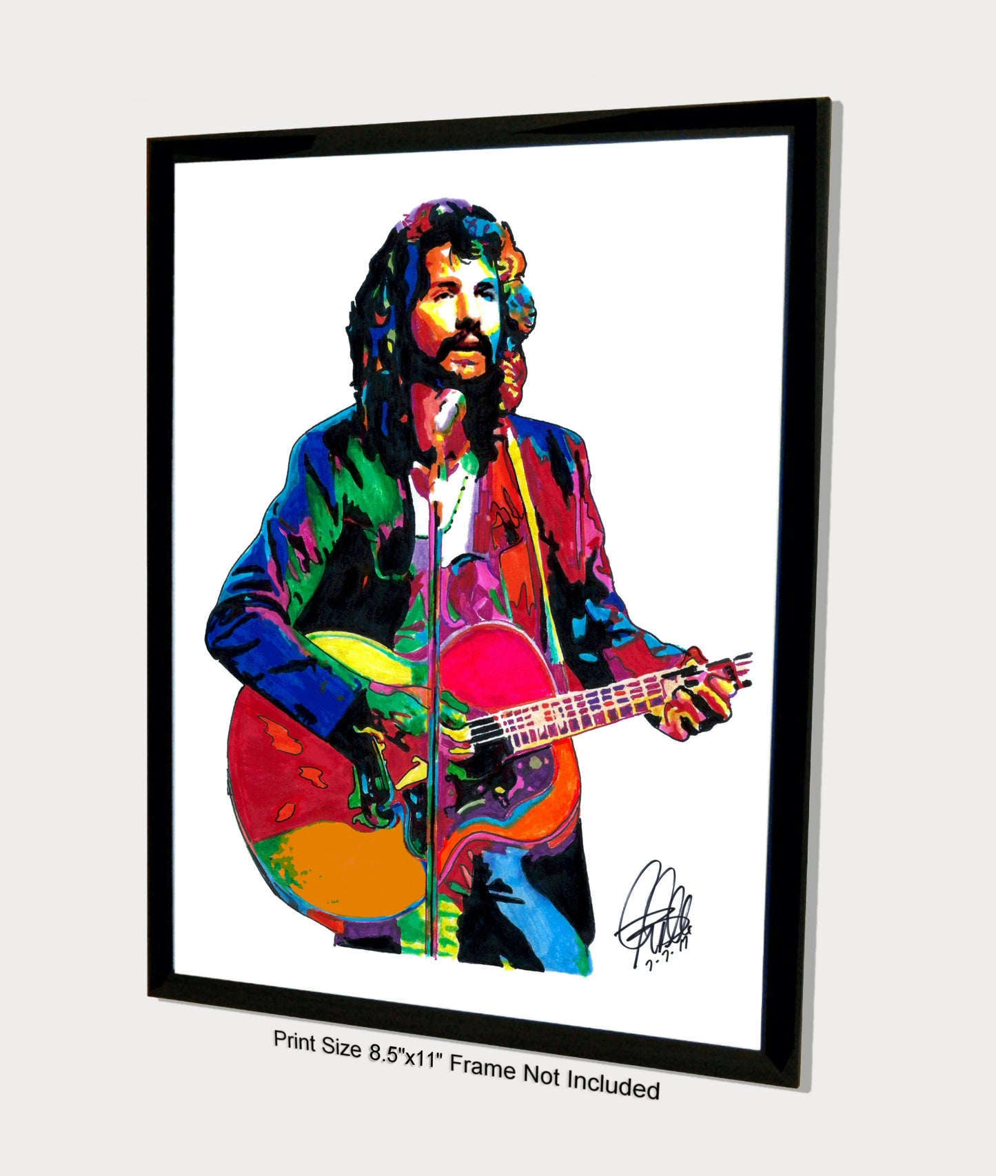 Cat Stevens Singer Guitar Rock Music Poster Print Wall Art 8.5x11