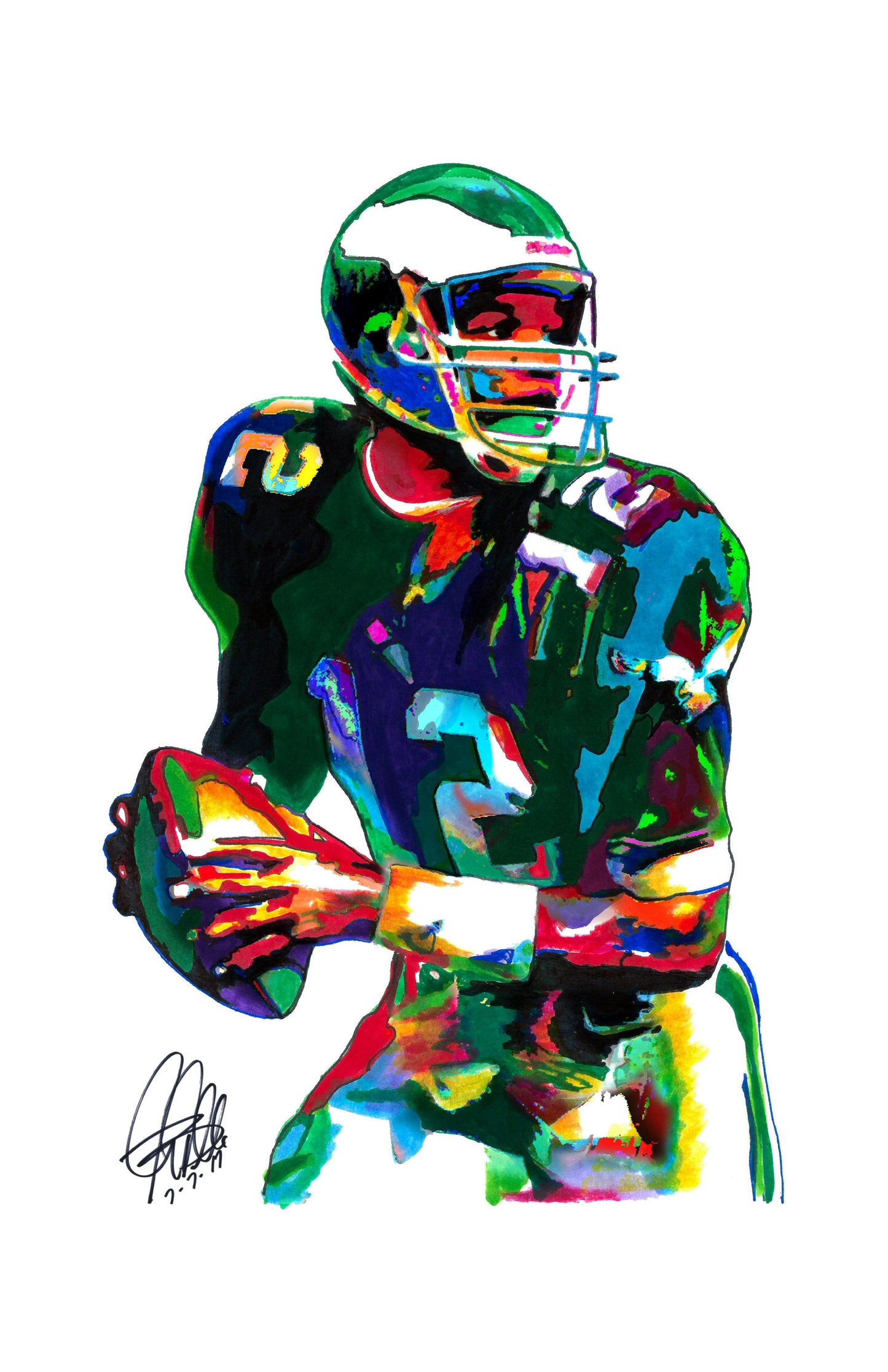 Randall Cunningham Philadelphia Eagles QB Football Poster Print Wall Art 11x17