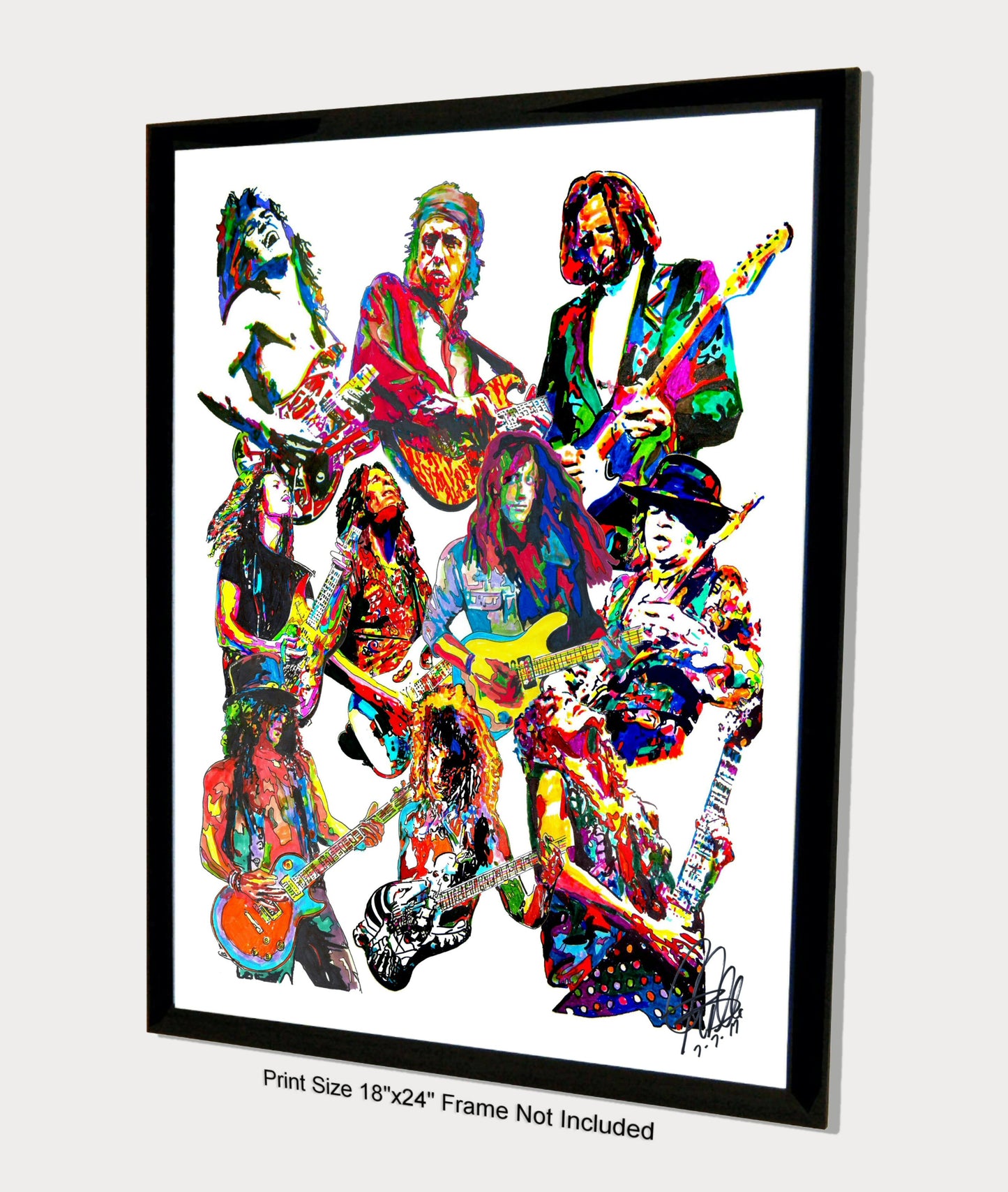 80s Guitar Players Van Halen Rhoads SRV Music Poster Print Wall Art 18x24