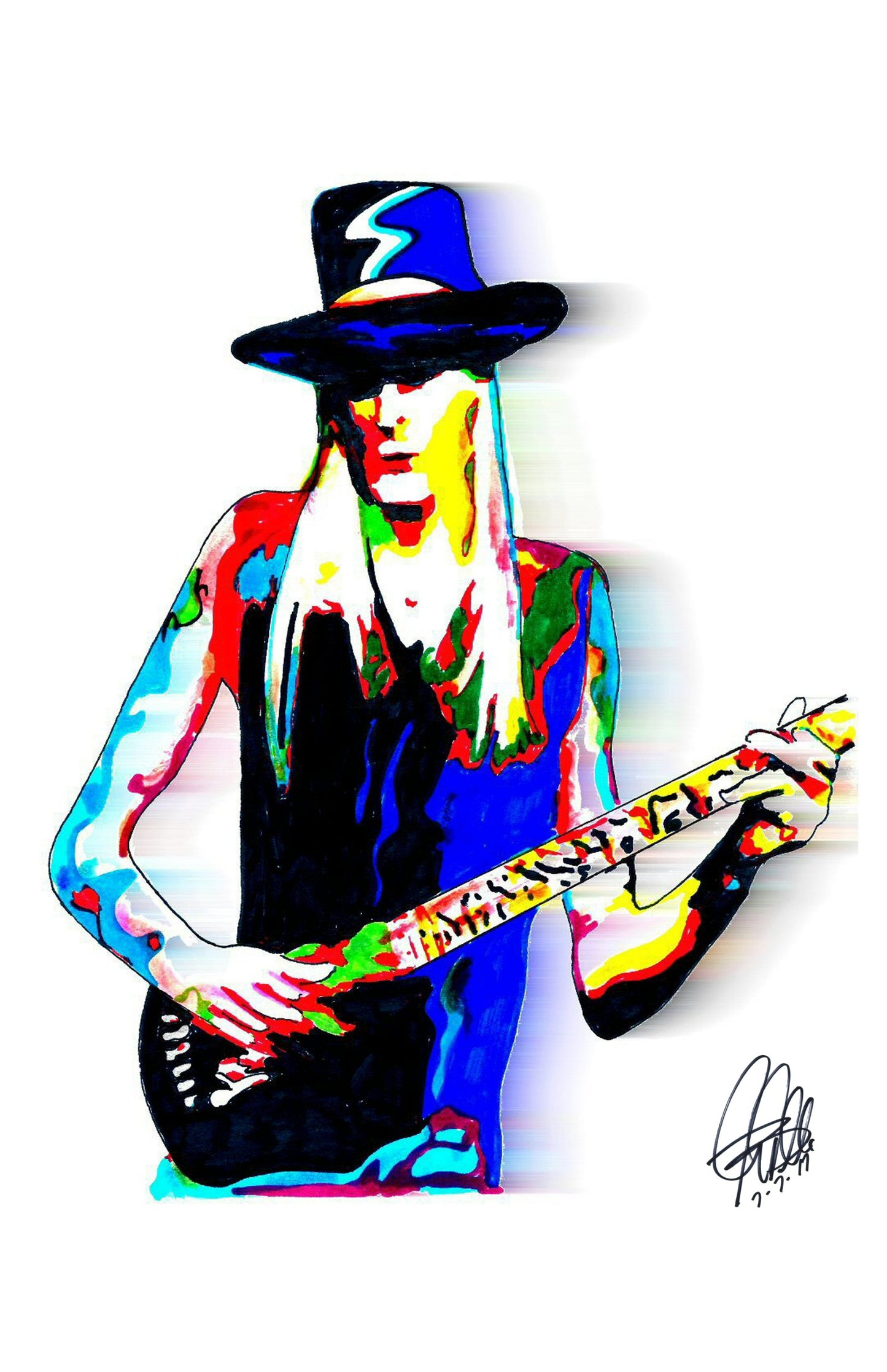 Johnny Winter Guitar Blues Rock Music Poster Print Wall Art 11x17