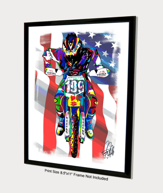 Travis Pastrana Freestyle Dirt Bike Motorcycle Poster Print Wall Art 8.5x11