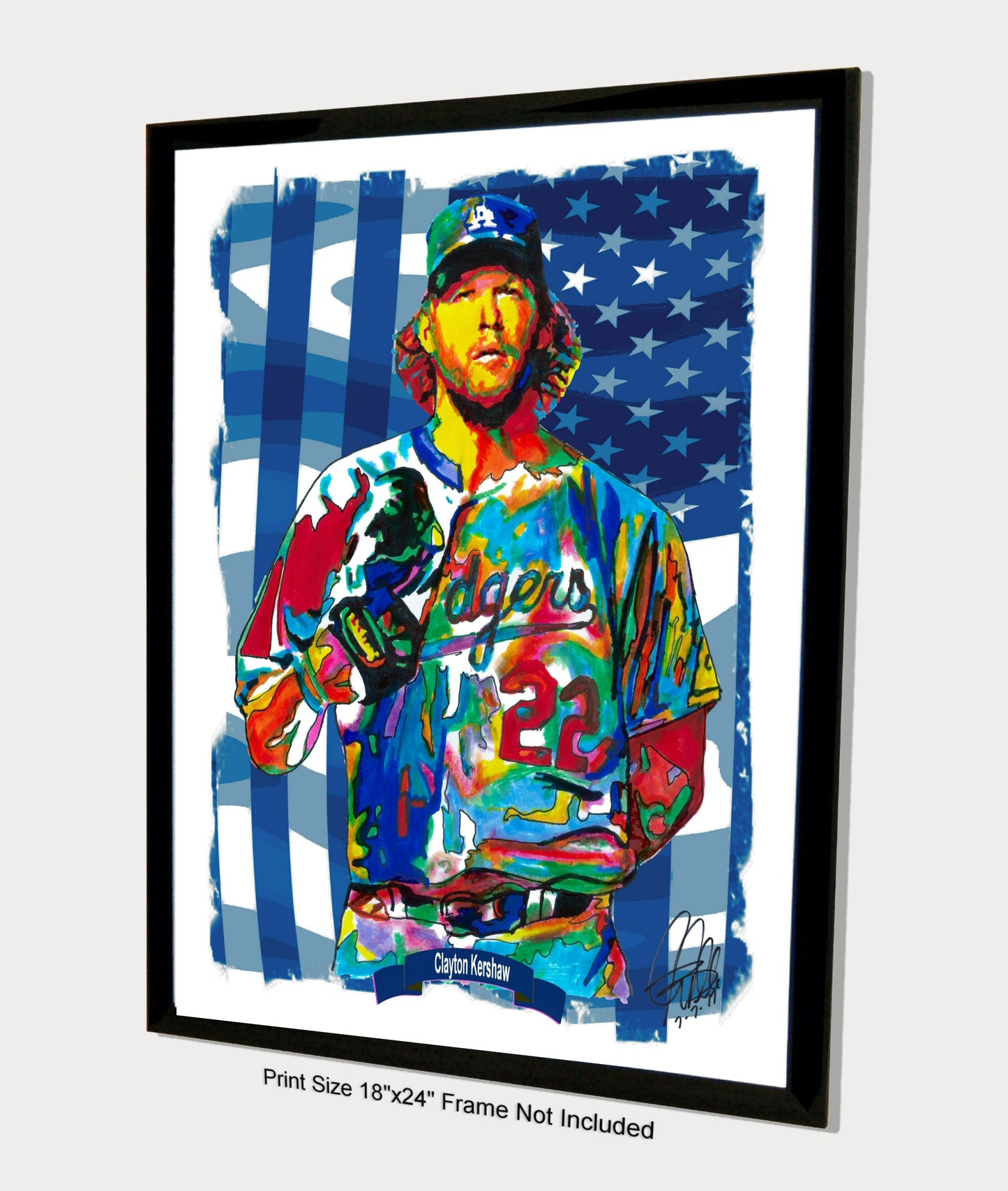 Clayton Kershaw Los Angeles Dodgers Baseball Poster Print Wall Art 18x24