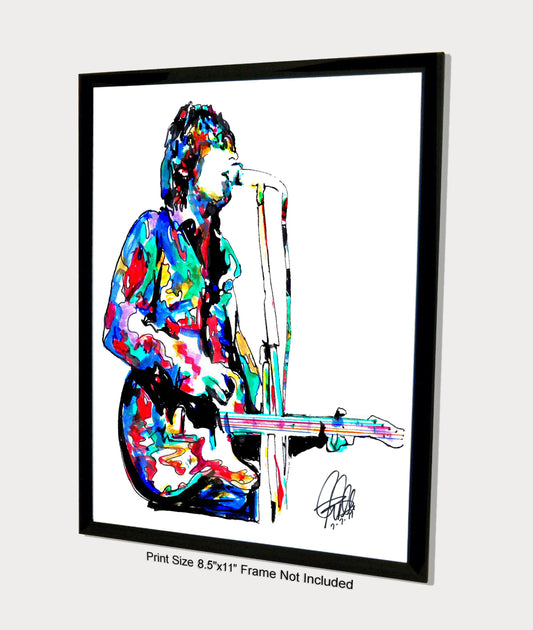 Syd Barrett Pink Floyd Singer Guitar Rock Music Poster Print Wall Art 8.5x11