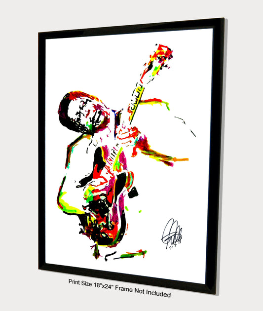 BB King Singer Guitar Blues Music Print Poster Wall Art 18x24