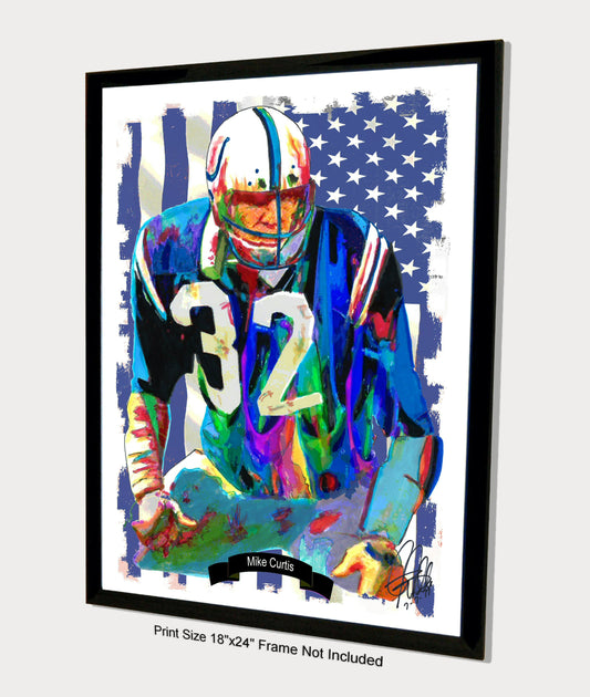 Mike Curtis Baltimore Colts MLB Football Poster Print Wall Art 18x24