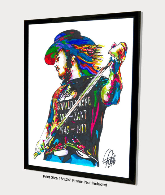 Ronnie Van Zant Lynyrd Skynyrd Southern Rock Music Poster Print Wall Art 18x24