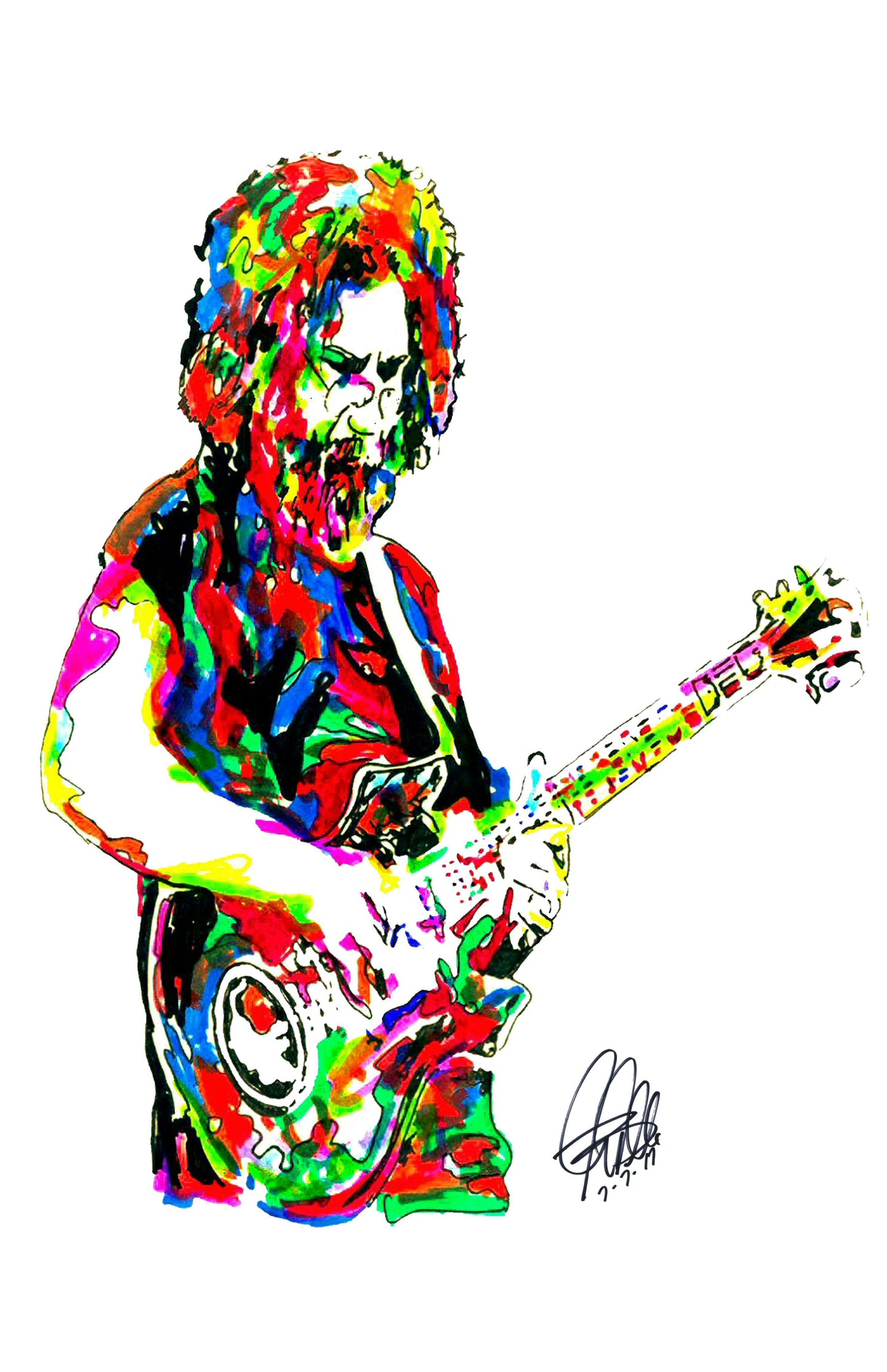 Jerry Garcia Grateful Dead Guitar Music Poster Print Wall Art 11x17