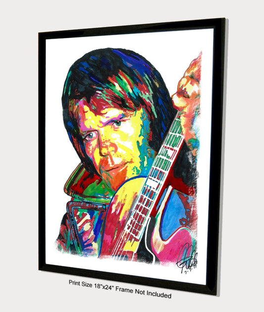 Glen Campbell Singer Guitar Country Pop Music Poster Print Wall Art 18x24