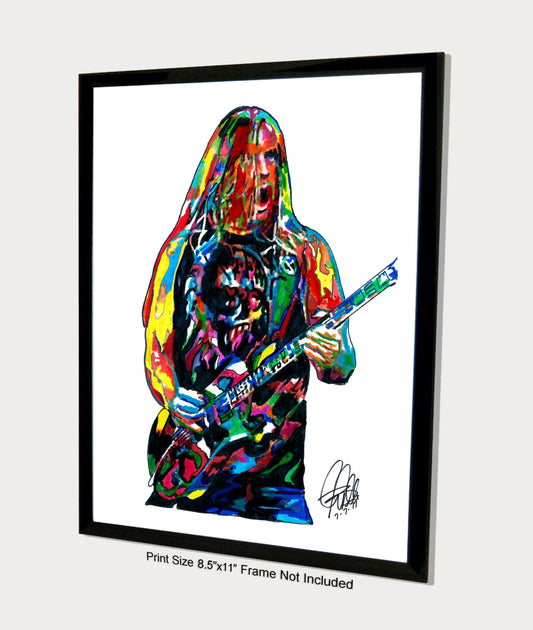 Jeff Hanneman Slayer Guitar Thrash Metal Poster Print Wall Art 8.5x11