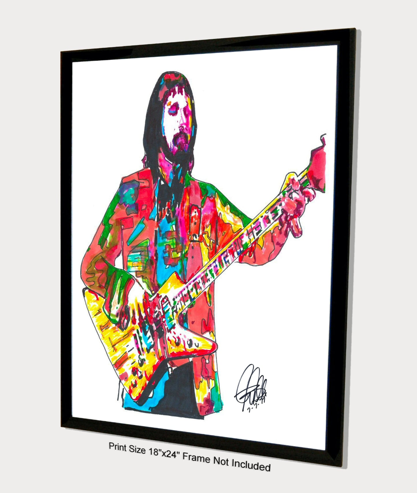 John Entwistle The Who Bass Guitar Rock Music Poster Print Wall Art 18x24