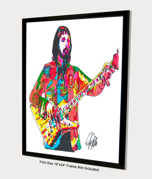 John Entwistle The Who Bass Guitar Rock Music Poster Print Wall Art 18x24