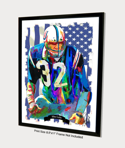 Mike Curtis Baltimore Colts MLB Football Poster Print Wall Art 8.5x11