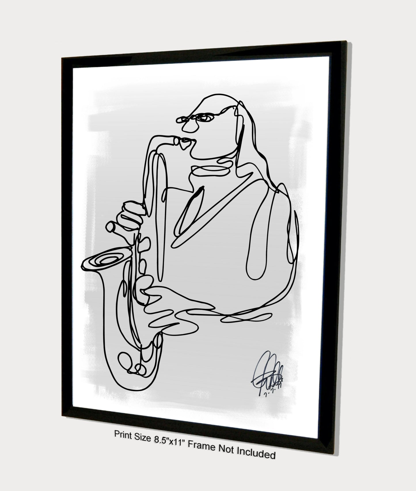 Saxophone Blues Sax Player Music Poster Print Wall Art 8.5x11