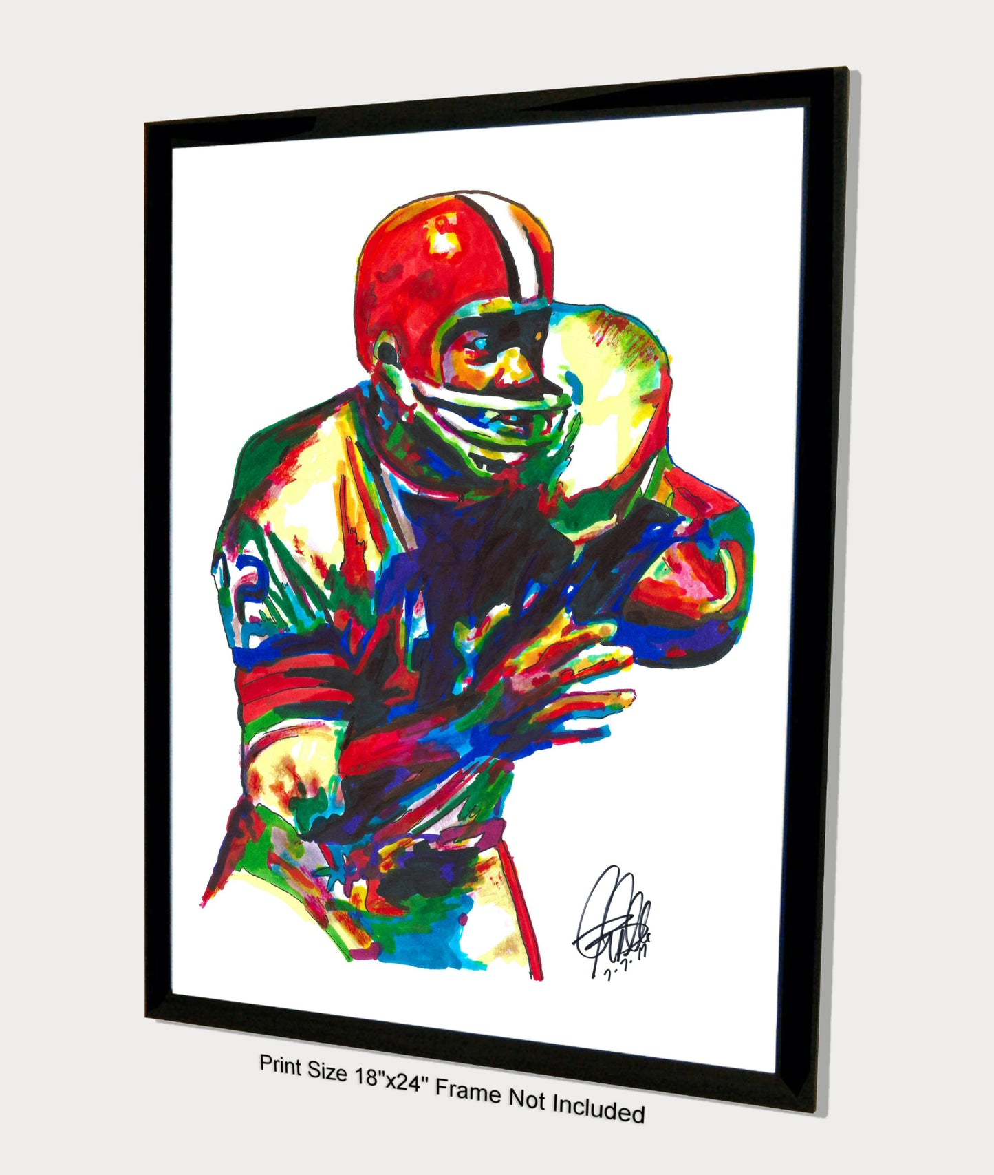 Jim Brown Cleveland Browns Sports Football Poster Print Wall Art 18x24