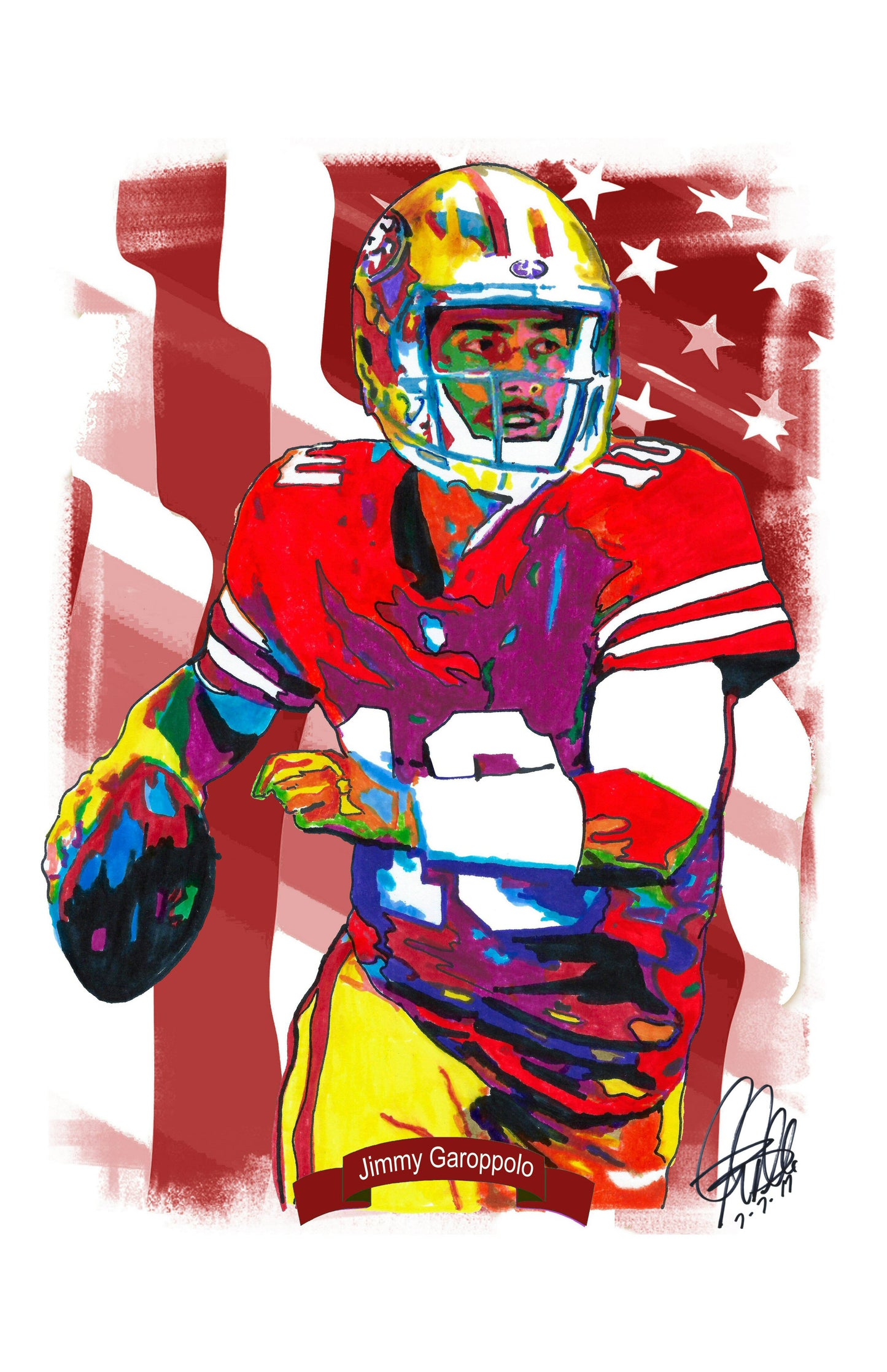 Jimmy Garoppolo San Francisco 49ers Football Poster Print Wall Art 11x17