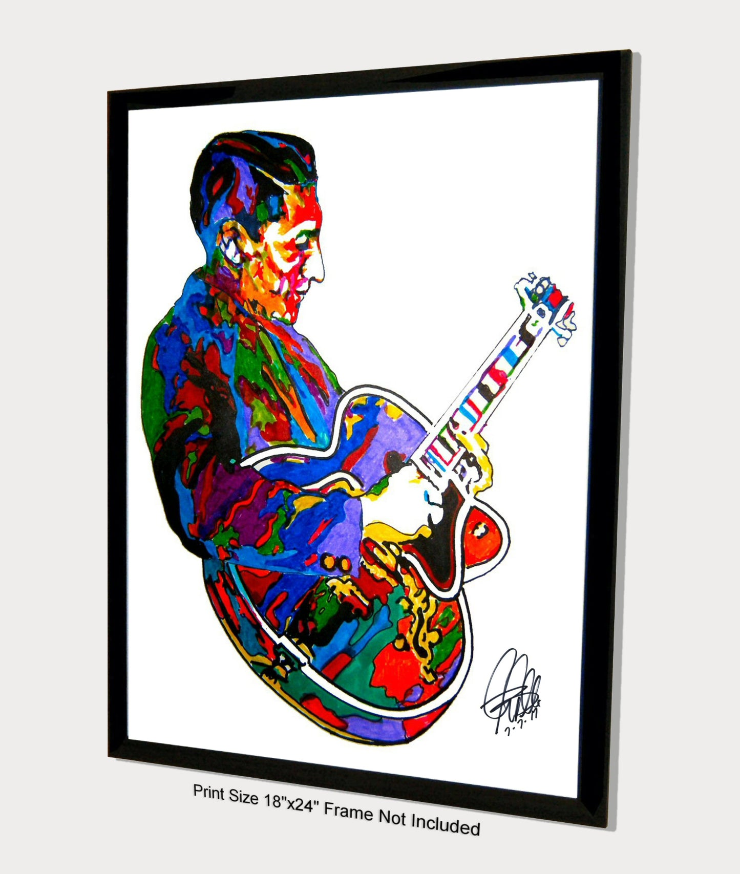 Scotty Moore Guitar Rockabilly Rock & Roll Music Poster Print Wall Art 18x24