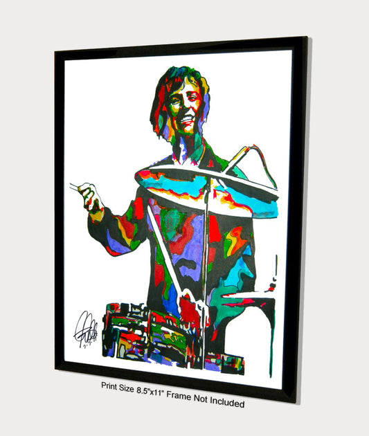 Ringo Starr The Beatles Drums Rock Music Poster Print Wall Art 8.5x11