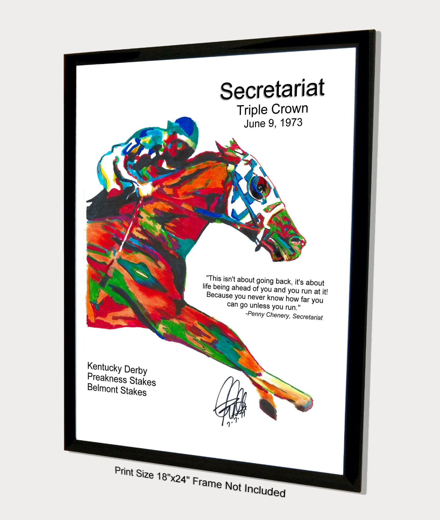 Secretariat Triple Crown Big Red Horse Racing Poster Print Wall Art 18x24