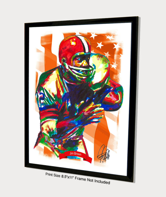 Jim Brown Cleveland Browns Fullback Football Sports Poster Print Wall Art 8.5x11