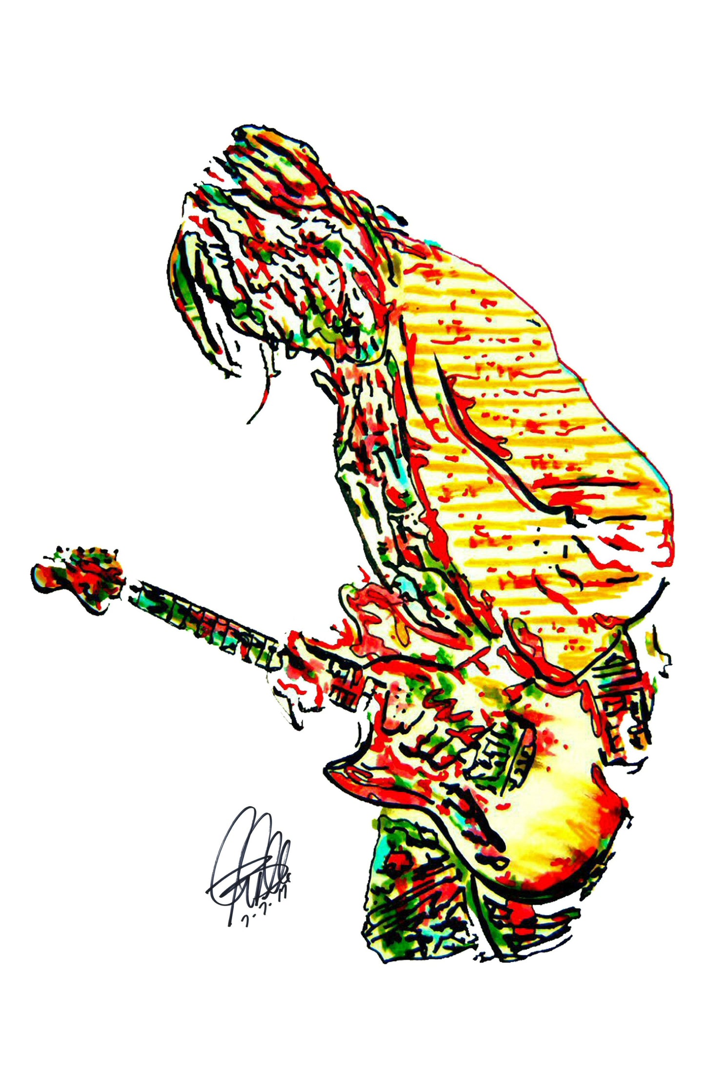 Kurt Cobain Nirvana Singer Guitar Rock Music Poster Print Wall Art 11x17