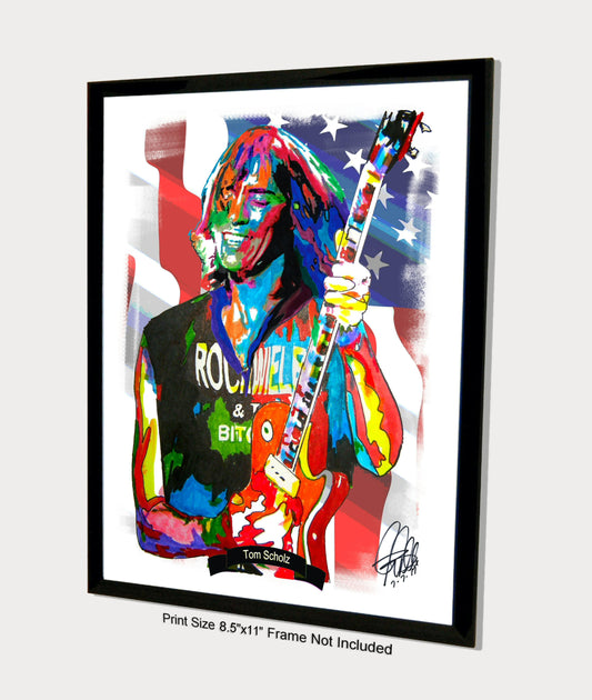 Tom Scholz Boston Guitar Hard Rock Music Print Poster Wall Art 8.5x11