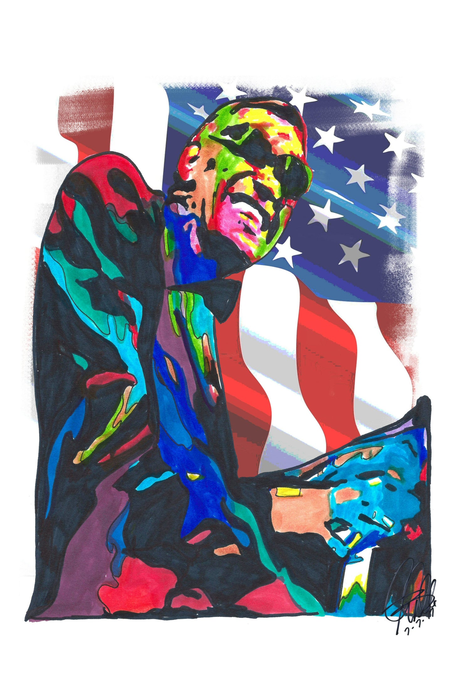 Ray Charles Singer Piano Blues Soul Music Poster Print Wall Art 11x17