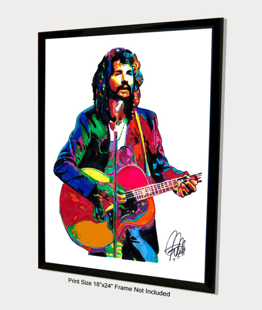 Cat Stevens Singer Guitar Rock Music Poster Print Wall Art 18x24