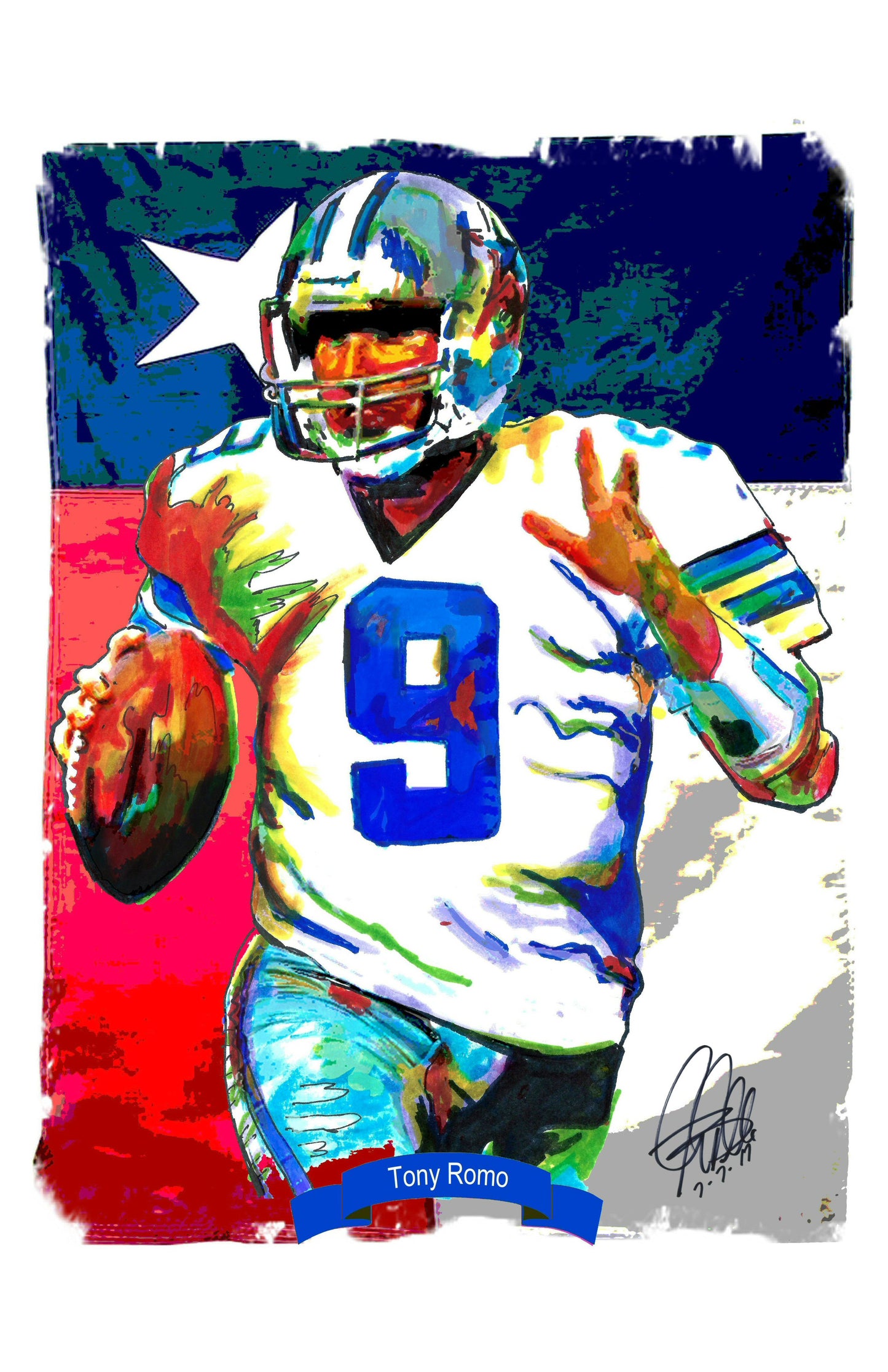 Tony Romo Dallas Cowboys QB Football Sports Poster Print Wall Art 11x17