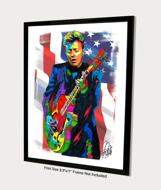 Brian Setzer Stray Cats Singer Guitar Rock Music Poster Print Wall Art 8.5x11