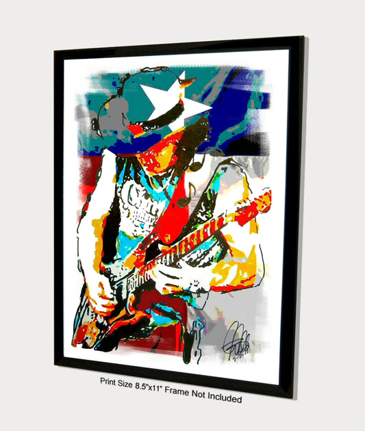 Stevie Ray Vaughan SRV Blues Rock Texas Music Print Poster Wall Art 8.5x11