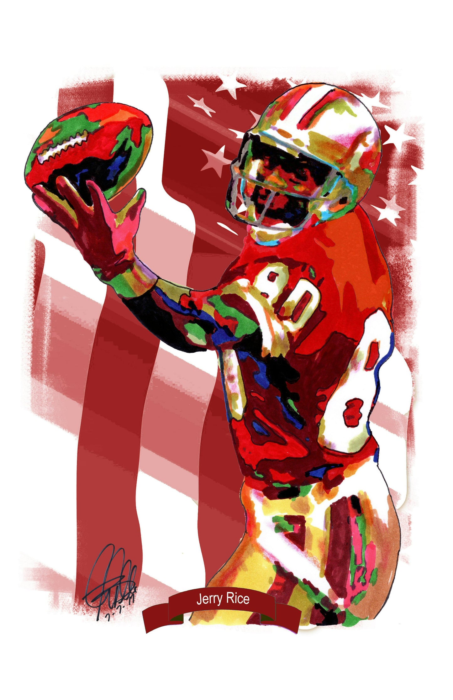 Jerry Rice San Francisco 49ers Football Poster Print Wall Art 11x17