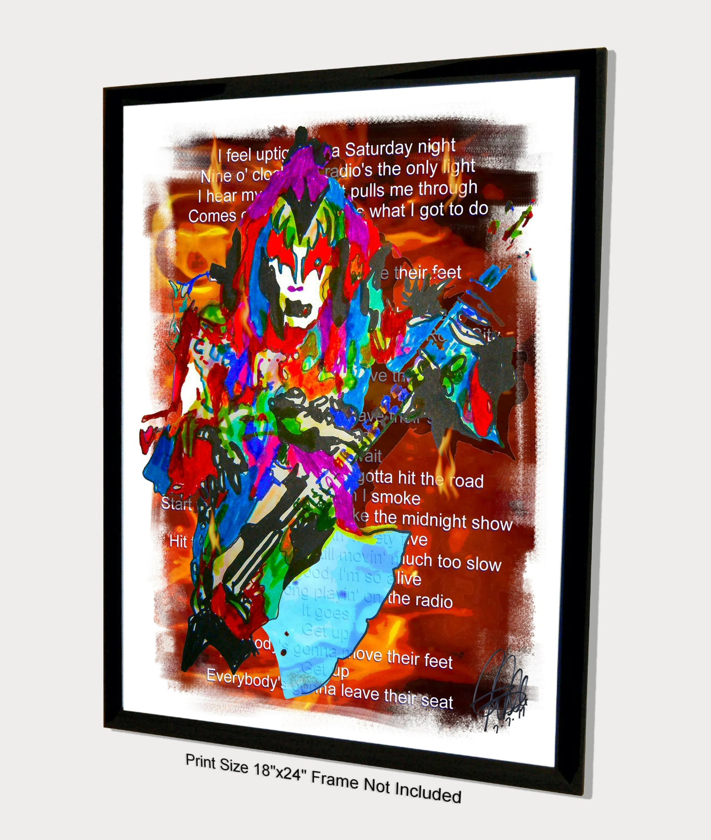 Gene Simmons Kiss Bass Rock Music Poster Print Wall 18x24