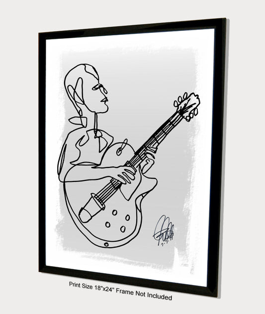 Jazz Bebop Guitar Player Music Poster Print Wall Art 18x24