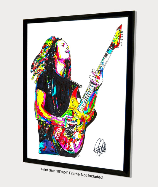 Kirk Hammett Metallica Guitar Rock Poster Metal Print Wall Art 18x24