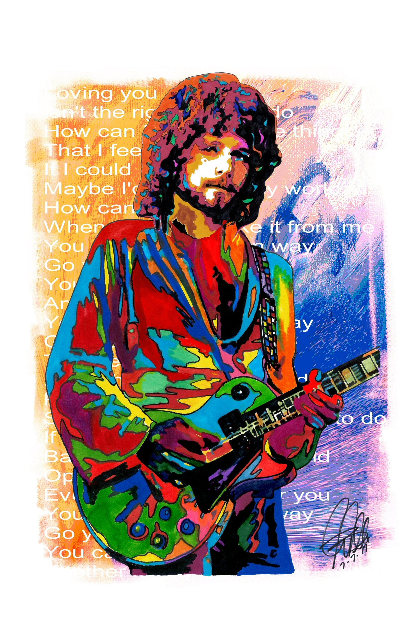 Lindsey Buckingham Fleetwood Mac Guitar Rock Music Poster Print Wall Art 11x17