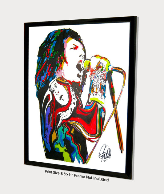 Freddie Mercury Queen Singer Rock Music Poster Print Wall Art 8.5x11