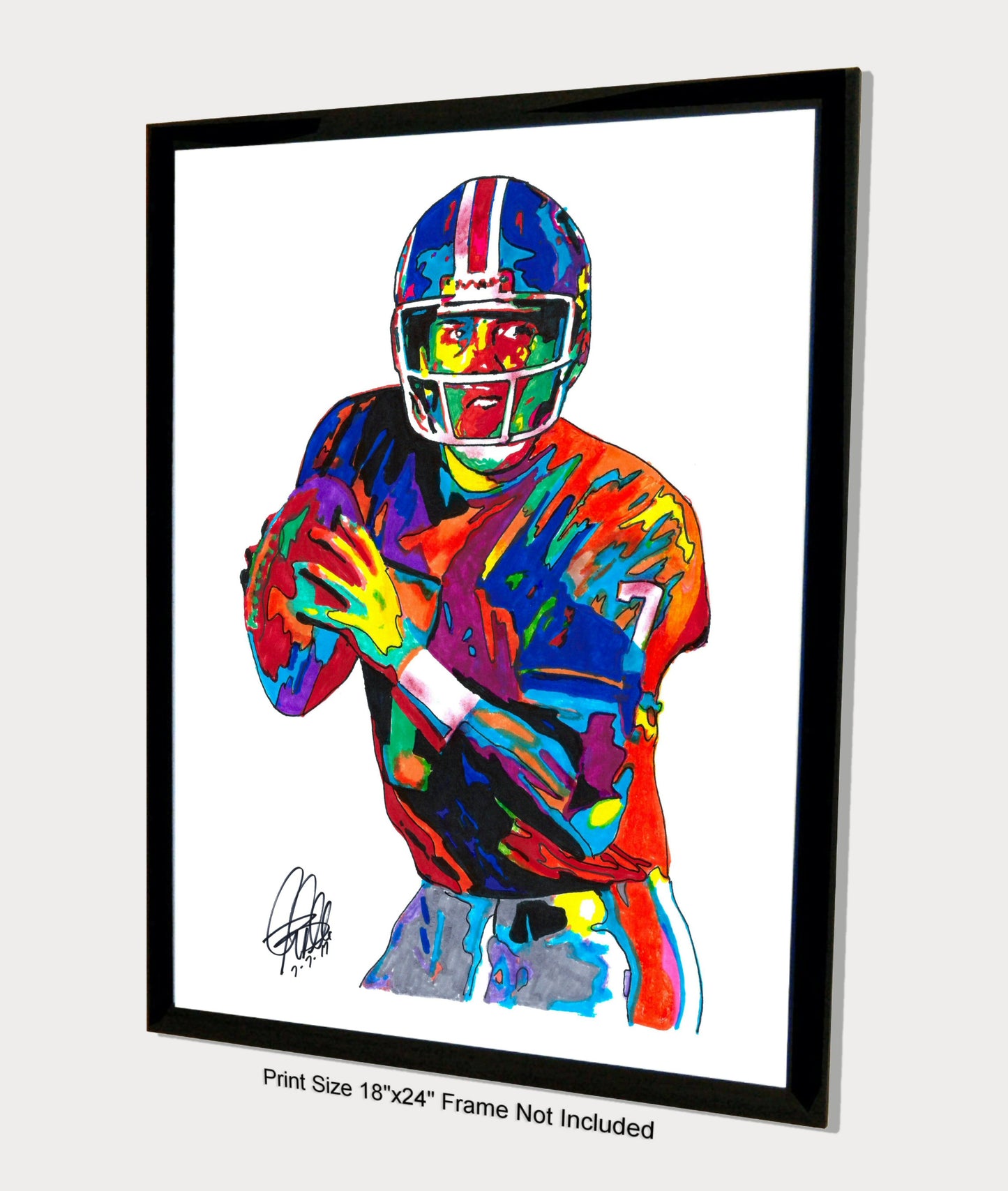 John Elway Denver Broncos QB Football Sports Poster Print Wall Art 18x24