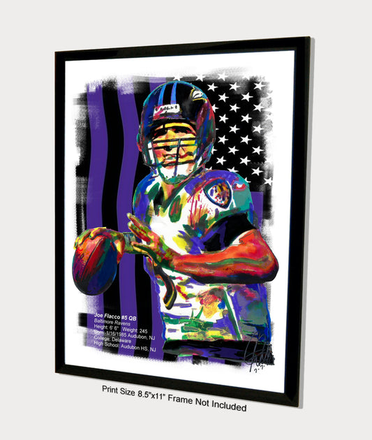 Joe Flacco Baltimore Ravens Football Sports Poster Print Wall Art 8.5x11