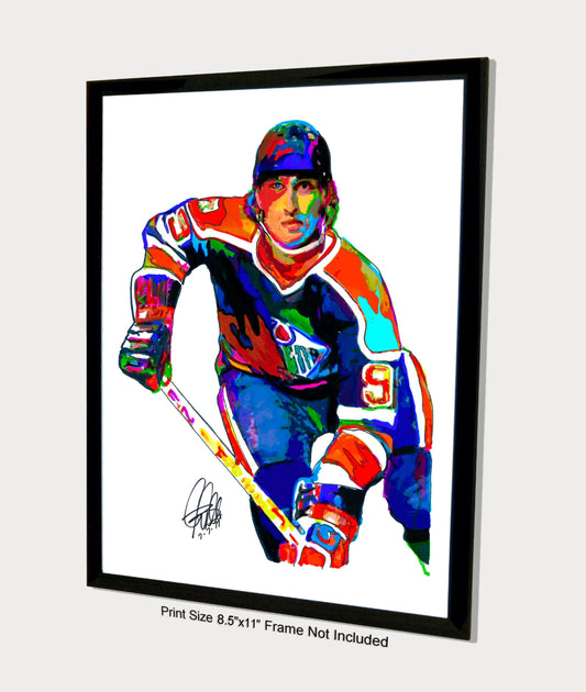 Wayne Gretzky Edmonton Oilers Ice Hockey Sports Print Poster Wall Art 8.5x11