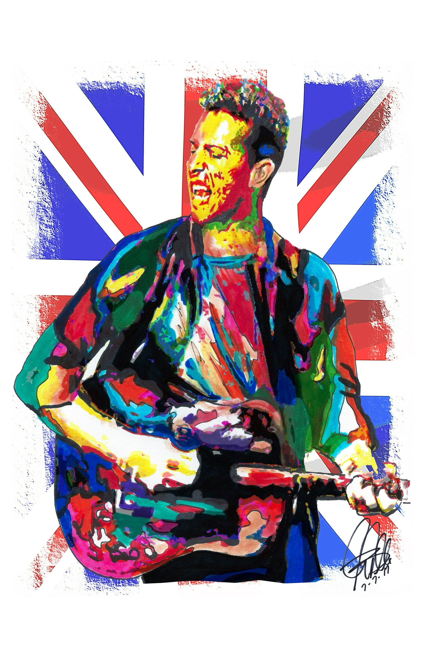 Chris Martin Coldplay Singer Guitar Indie Rock Music Poster Print Wall 11x17