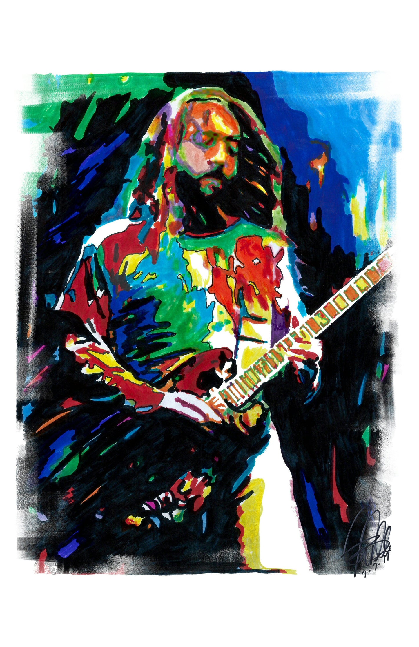 Kim Thayil Soundgarden Guitar Heavy Metal Music Poster Print Wall Art 11x17