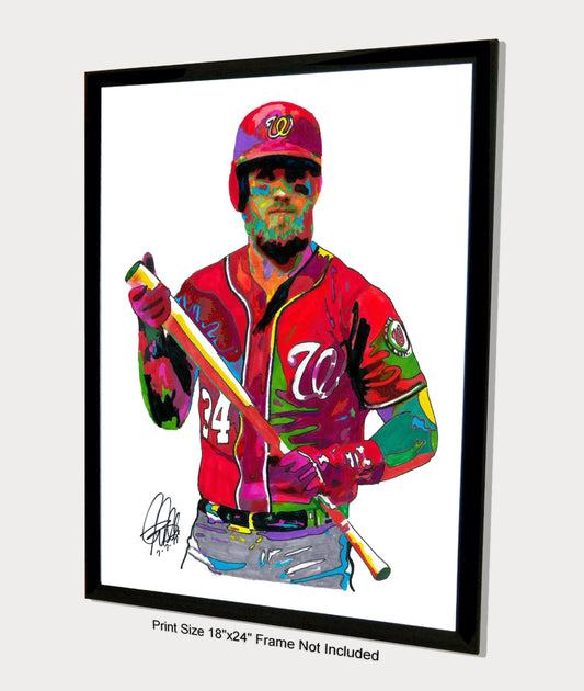 Bryce Harper Washington Nationals Sports Poster Print Wall Art 18x24