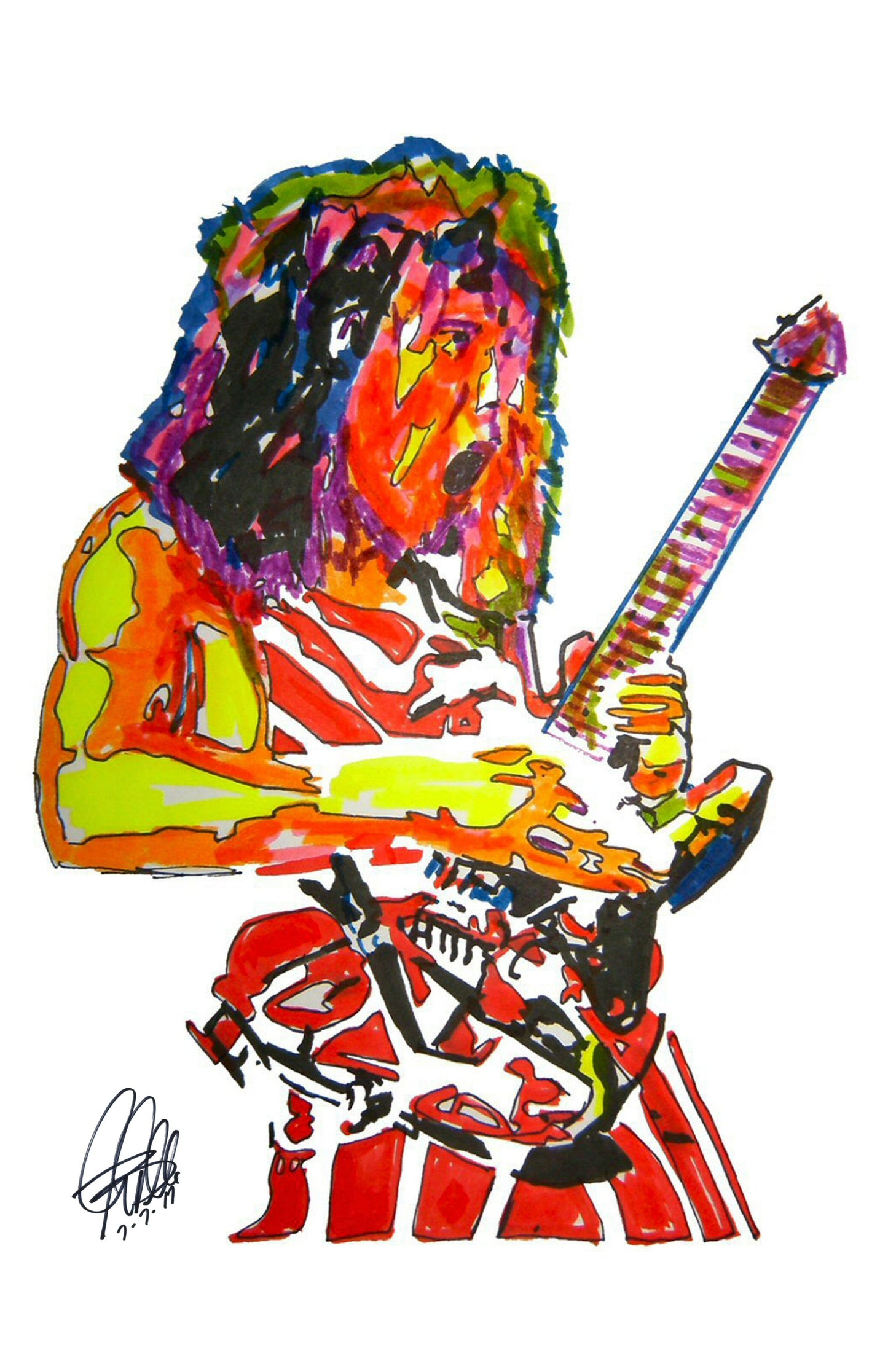 Eddie Van Halen Guitar Rock Music Poster Print Wall Art 11x17