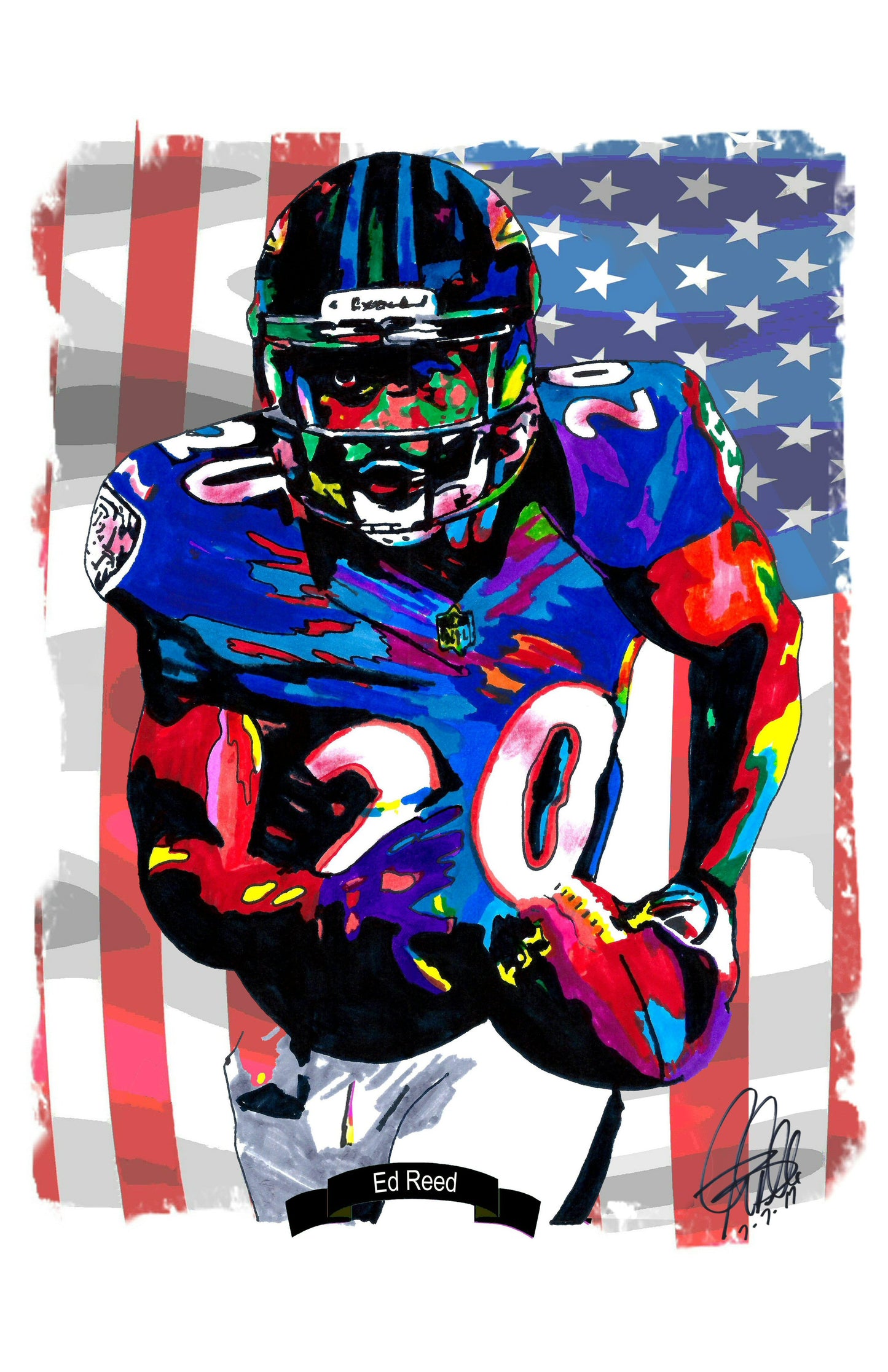 Ed Reed Baltimore Ravens Safety NFL Football Sports Poster Print Wall Art 11x17