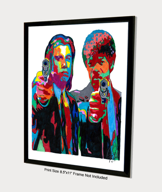 Pulp Fiction Travolta Samuel L Jackson Crime Movie Print Poster Wall Art 8.5x11