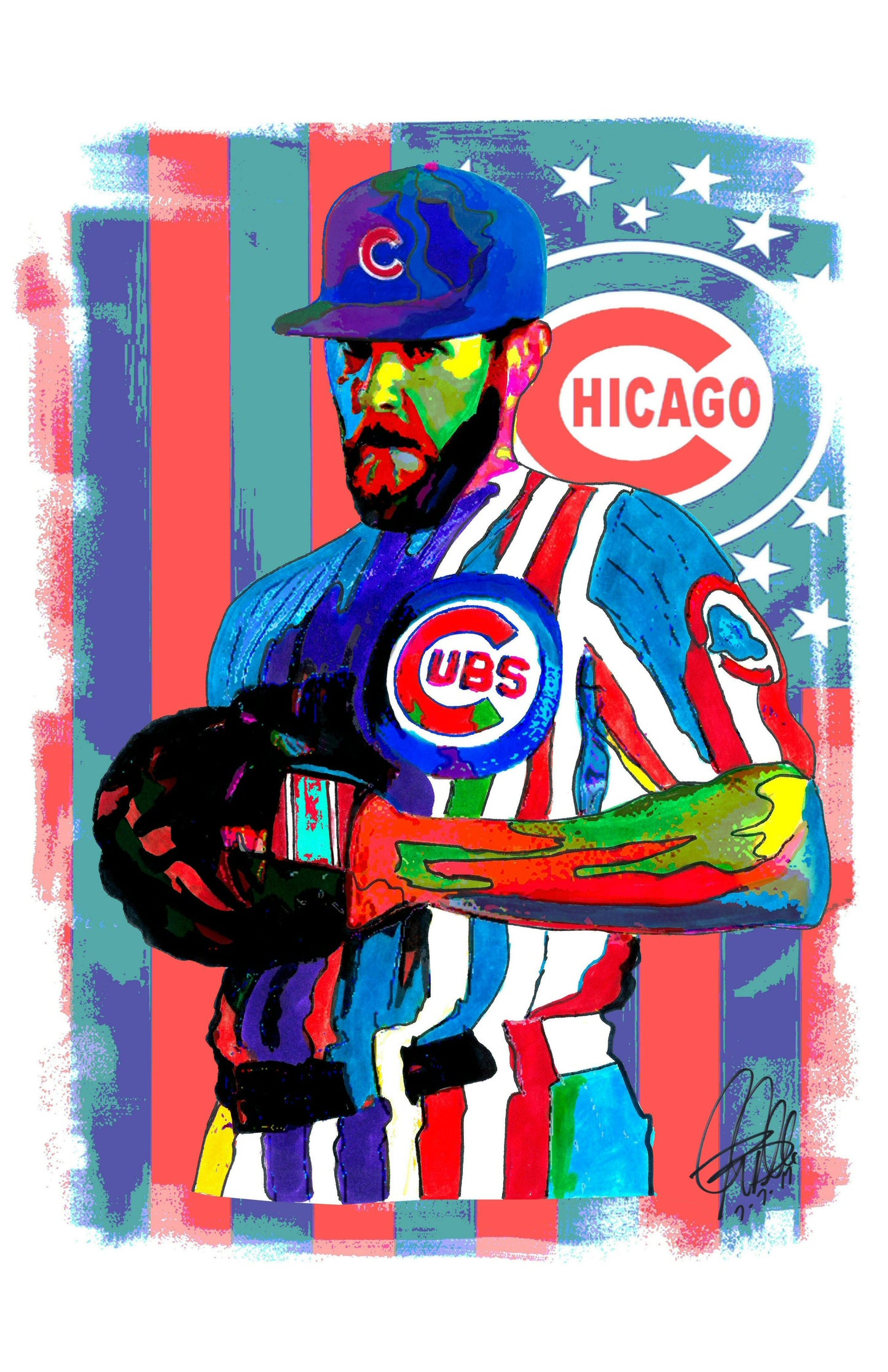 Jake Arrieta Chicago Cubs MLB Baseball Sports Print Poster Wall Art 11x17