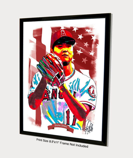 Shohei Ohtani Los Angeles Angels Baseball Sports Poster Print Wall Art 8.5x11