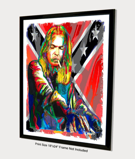 Gregg Allman The Allman Brothers Piano Rock Music Print Poster Wall Art 18x24