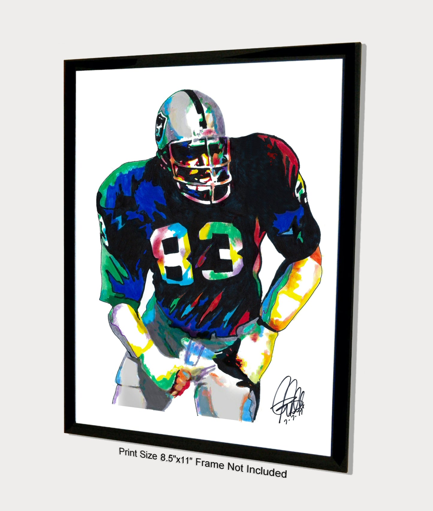 Ted Hendricks Raiders Mad Stork LB Football Sports Poster Print Wall Art 8.5x11